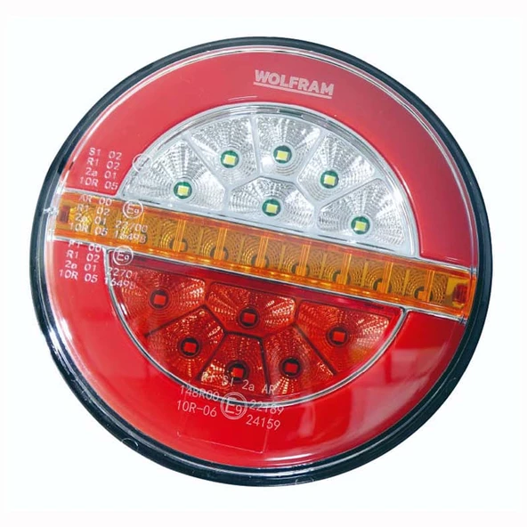 Led Yuvarlak 4 Fonksiyonlu Stop-Sinyal-Park Lambası 10-30V E9 Belgeli Sol ürün görseli 1