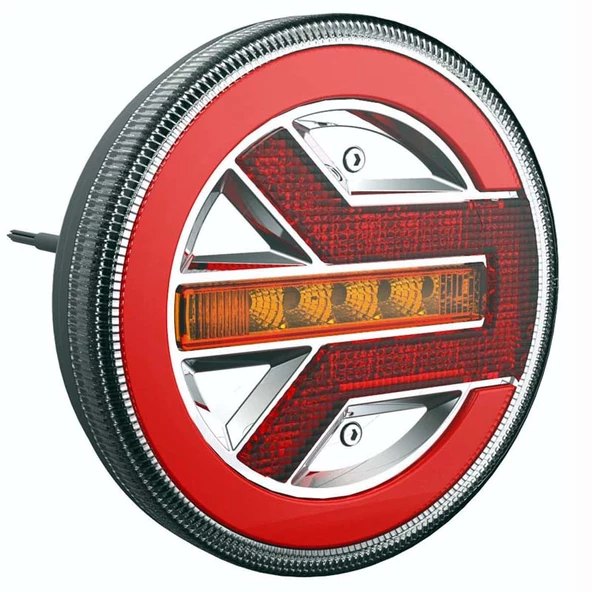 Led Yuvarlak 3 Fonksiyonlu Stop-Sinyal-Park Lambası 10-30V E9 Belgeli Sol ürün görseli 1
