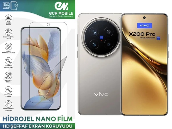 Vivo X200 Pro ile Uyumlu Hidrojel Ekran Koruyucu Film HD-ŞEFFAF(Tempered Cam Değildir!) ürün görseli 1