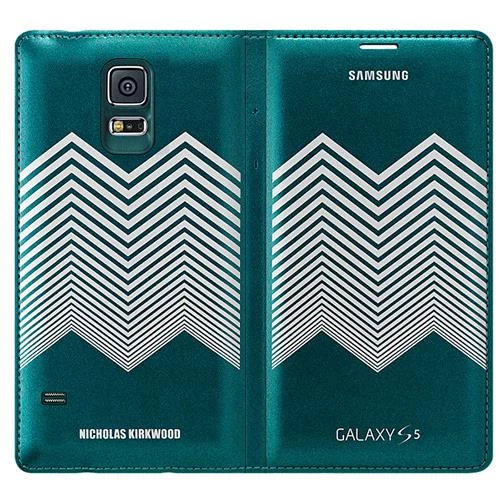 Galaxy S5 ile Uyumlu Nicholas Kırkwood Flip Wallet Kılıf Mavi Beyaz EF-WG900RKEGWW ürün görseli 1