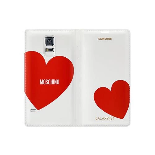 Galaxy S5 ile Uyumlu Moschino Flip Wallet Kılıf Kırmızı Kalp EF-WG900RREGWW ürün görseli 1