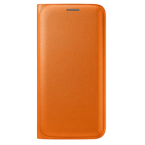 Galaxy S6 Edge ile Uyumlu Flip Wallet (Deri Görünümlü) Turuncu EF-WG925POEGWW ürün görseli 1