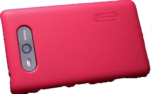 Nillkin Lumia 820 ile Uyumlu Sert Kauçuk Kılıf Kırmızı ürün görseli 1