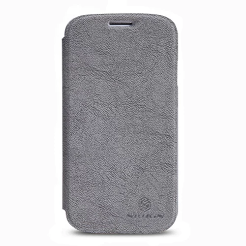Nillkin i9500 Galaxy S4 ile Uyumlu Nillkin Ağaç Dokulu Kapaklı Kılıf Gri ürün görseli 1