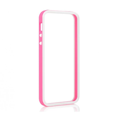 Tavik iPhone SE/5S/5 ile Uyumlu Kılıf Bumper Beyaz Pembe PKG1170 ürün görseli 1