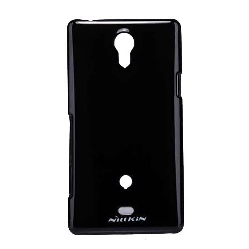 Nillkin Xperia T LT30p ile Uyumlu Parlak Sert Kauçuk Kılıf Siyah ürün görseli 1