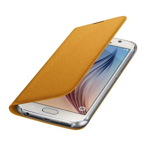 Galaxy S6 ile Uyumlu Flip Wallet (Tekstil) Sarı EF-WG920BYEGWW ürün görseli 1