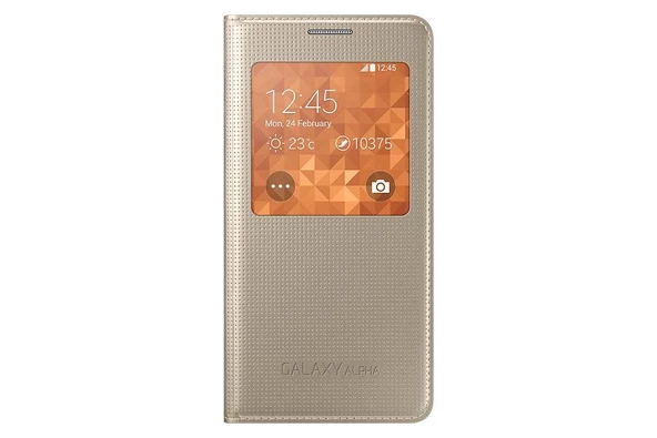 Galaxy Alpha G850 ile Uyumlu S View Kılıf Altın EF-CG850BFEGWW ürün görseli 1