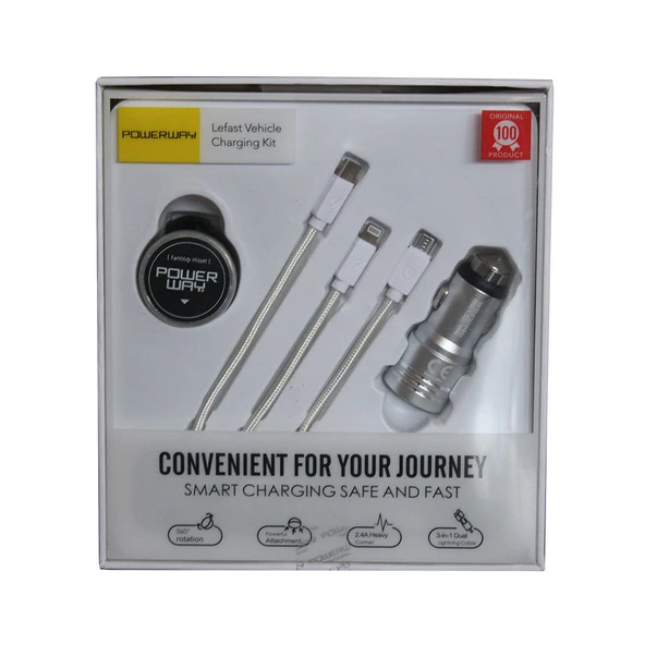 Powerway Universal Araç Telefon Tutucu + Başlık + Kablo Set GR01 ürün görseli 1