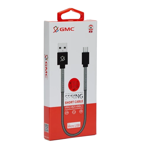 GMC Micro Usb Spring Yaylı Kısa Kablo 30cm - Resim 2