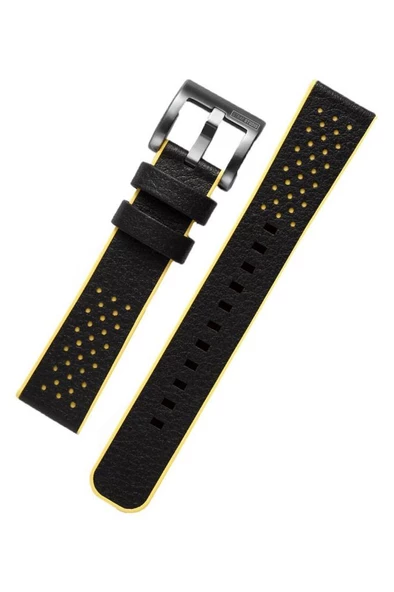 Strap Studio Gear Sport ile Uyumlu Hybrid Kayış Sarı Siyah ürün görseli 1