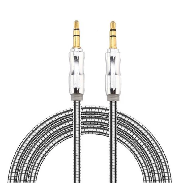 Powerway Aux Kablosu Metal Spiralli AX03 ürün görseli 1