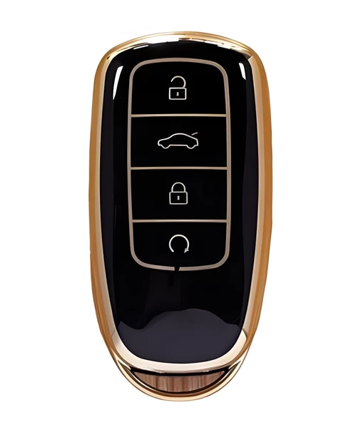Chery Tiggo 8 Omoda 5 Tiggo 7 Uyumlu Anahtar Kumanda Kılıfı Oto Anahtarlık Siyah Gold ürün görseli 1