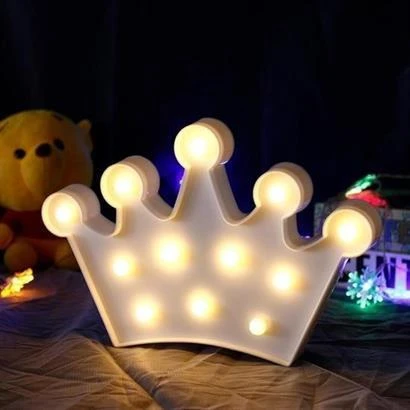 3D Dekoratif Pilli Kraliçe Tacı Model Led Masa ve Gece Lambası ürün görseli 1
