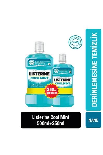 Listerine Cool Mint Ağız Bakım Suyu 500 + 250 ml ürün görseli 1