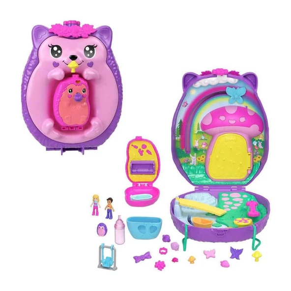 Polly Pocket Çanta Olabilen Micro Oyun Setleri - Hedgehog Mom And Baby GKJ63-JBJ91 ürün görseli 1