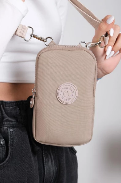 Klinkır Kumaş Mini Çapraz Askılı Kadın Cep Telefonu Çantası Mini Cüzdan Çanta 20*10 Cm Su İtici ürün görseli 1