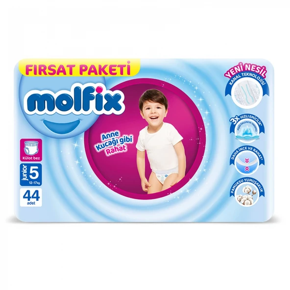 Molfix Külot Bez Fırsat Paketi 5 Beden 12-17 Kg 44 Adet ürün görseli 1