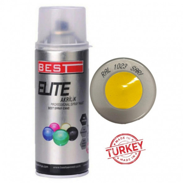 BEST ELİTE SPREY BOYA TRAFİK SARI RAL1023 400ML ürün görseli 1