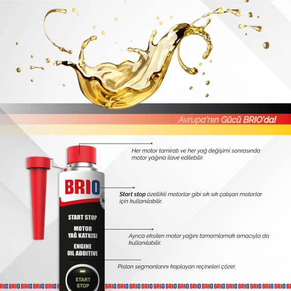 Brio Start Stop Motor Yağ Katkısı 300 Ml - Resim 3
