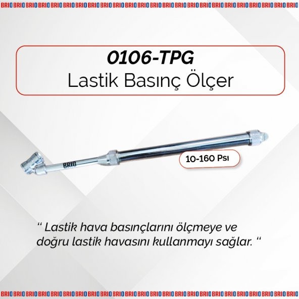 Brio Lastik Basınç Ölçer 10-160 Psı - Resim 2