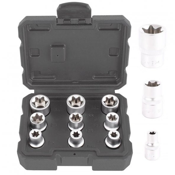 Brio Lokma Set Torx (Tork) Dişi 1/2 9 Parça (E10-E24) ürün görseli 1