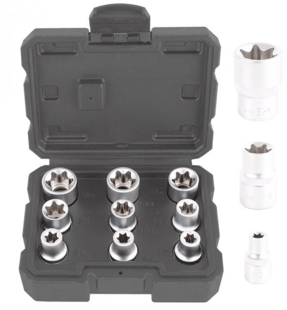 Brio Lokma Set Torx (Tork) Dişi 1/2 9 Parça (E10-E24) - Resim 2