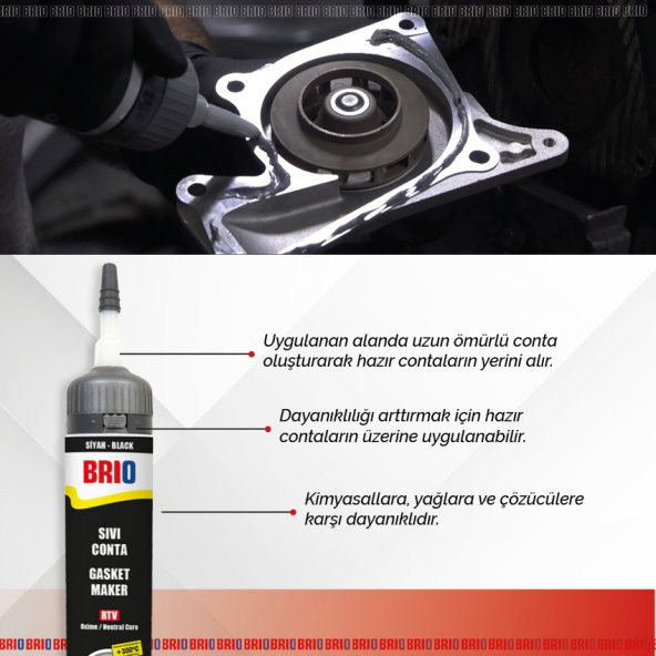 Brio Sıvı Conta 200 Ml Rtv Siyah - Resim 3