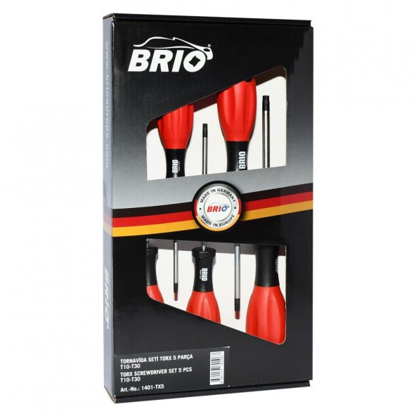 Brio Tornavida Seti Torx (Tork) 5 Parça T10-T30 - Resim 2