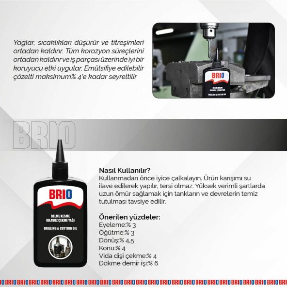 Brio Delme Kesme Kılavuz Çekme Yağı 460Ml - Resim 4