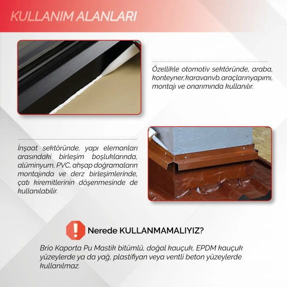 Brio Pu Mastik 280 Ml 40S Beyaz - Resim 4