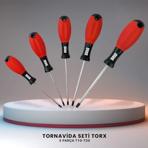 Brio Tornavida Seti Torx (Tork) 5 Parça T10-T30 ürün görseli 1