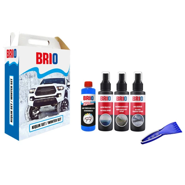 Brio Kışlık Set Plus Buğu Önleyici+Yağmur Kaydırıcı+Buz Kazıyıcı+Buz Çözücü+Cam Suyu -50 Derece ürün görseli 1