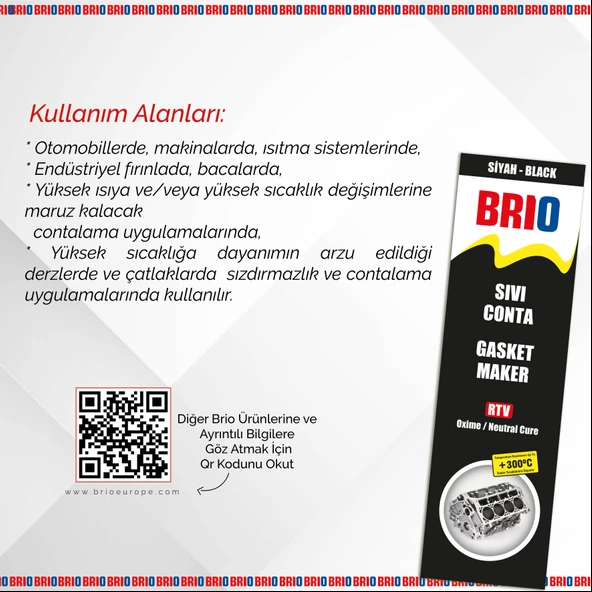Brio Sıvı Conta 85 Gr Rtv Siyah - Resim 4