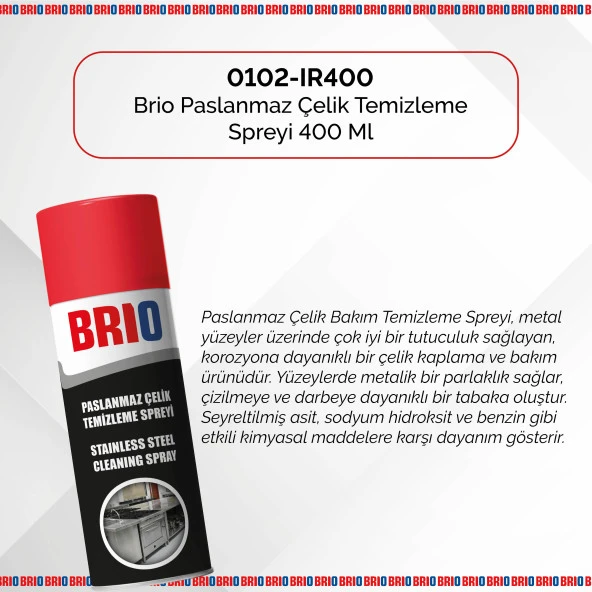 Brio Paslanmaz Çelik Temizleme Spreyi 400 Ml - Resim 3