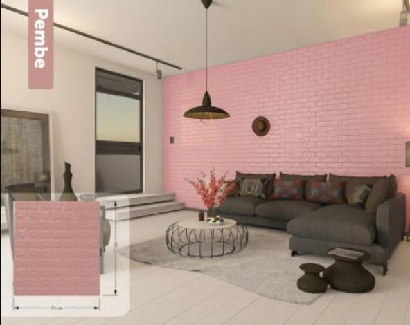 Renkli Duvarlar Pembe Yapışkanlı Duvar Kağıdı 3D Dekoratif Duvar Paneli NW03 ürün görseli 1