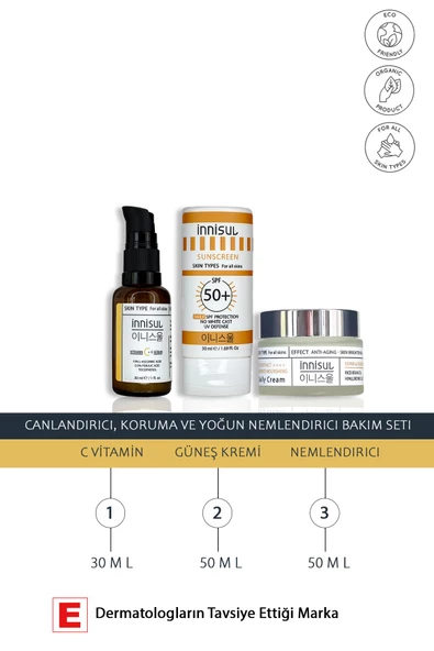 Aydınlatıcı, Antioksidan Etki Ile Pürüzsüz Cilt Için C Vitamini Serum, Pirinç Özü Nemlendirici Kremi ürün görseli 1