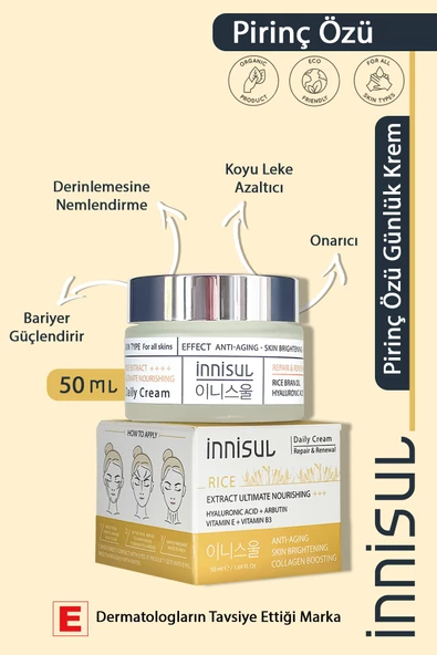 Onarıcı Canlandırıcı, Yoğun Nemlendirici Ve Antioksidan Etkili Pirinç Özlü Günlük Kremi 50 ml ürün görseli 1