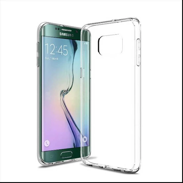 Galaxy S6 Edge Kılıf İnce ve Esnek Şeffaf Süper Silikon ürün görseli 1