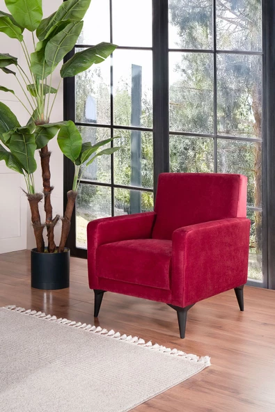 Kilim Mobilya Linda Berjer Yüksek Ayaklı Bordo ürün görseli 1