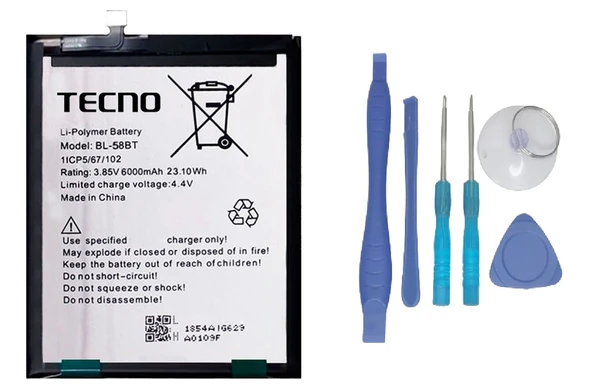 Tecno Pova 4 Uyumlu Batarya Pil Sıfır Orijinal + TAMİR SETİ ürün görseli 1