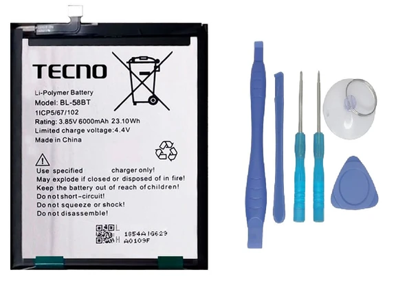 Tecno Pova NEO Uyumlu Batarya Pil Sıfır Orijinal + TAMİR SETİ ürün görseli 1