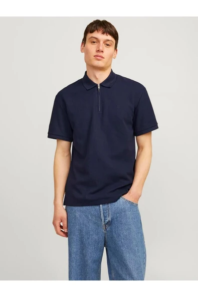Jack&Jones Oversize Polo Yaka Minimalist Erkek T-Shirt - Kısa Kol ürün görseli 1