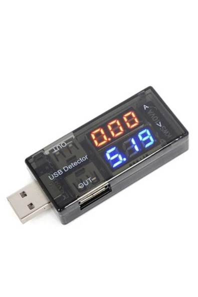 Afzelia Usb Voltmetre, Usb Ampermetre, Usb Akım Ölçer - Çift Usb Çıkışlı ürün görseli 1