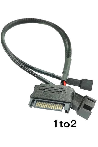 Zilevo Sata Power To Fan Çevirici 2 Port Y Pin PWM Çoklayıcı Splitter Fan Kablosu ürün görseli 1