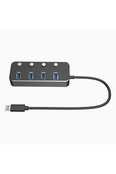 Zilevo Usb 3.0 4 Port Hub Switch Alüminyum Kasa 5Gbps Yüksek Hız ürün görseli 1
