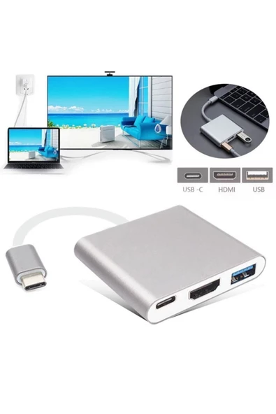 BASTORE Usb 3.1 Type-c To Hdmi Usb 3.0 Port Usb C Şarj Çevirici Adaptör - Type-c Mhl Kablo ürün görseli 1