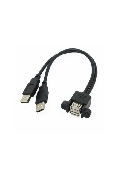 Zilevo 2x Usb A Erkek To 2x Usb A Dişi Panel Tipi Kablo - 30cm ürün görseli 1
