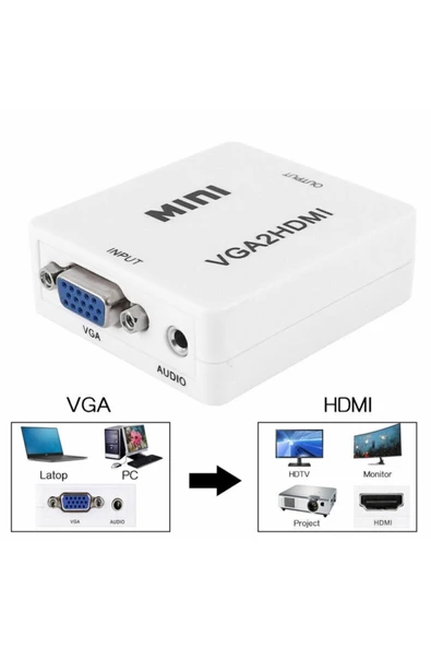 Zilevo Vga To Hdmi Çevirici Dönüştürücü Ses Çıkışlı ürün görseli 1