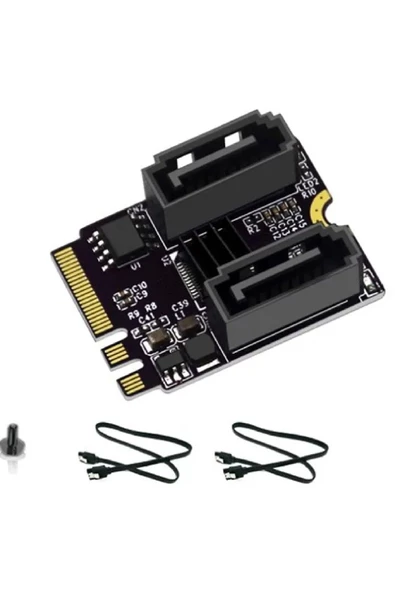 Alfais 4724 M.2 Key A+E to SATA3.0 Expansion WiFi Port Çevirici Çoklayıcı Adaptör ürün görseli 1